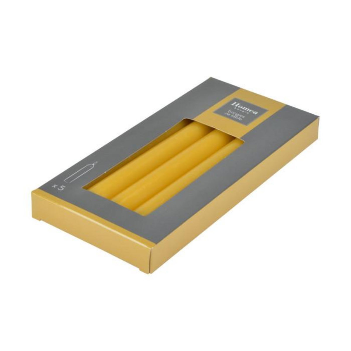 Paris Prix Lot de 5 Bougies Chandelier  Essentiel II  19cm Moutarde