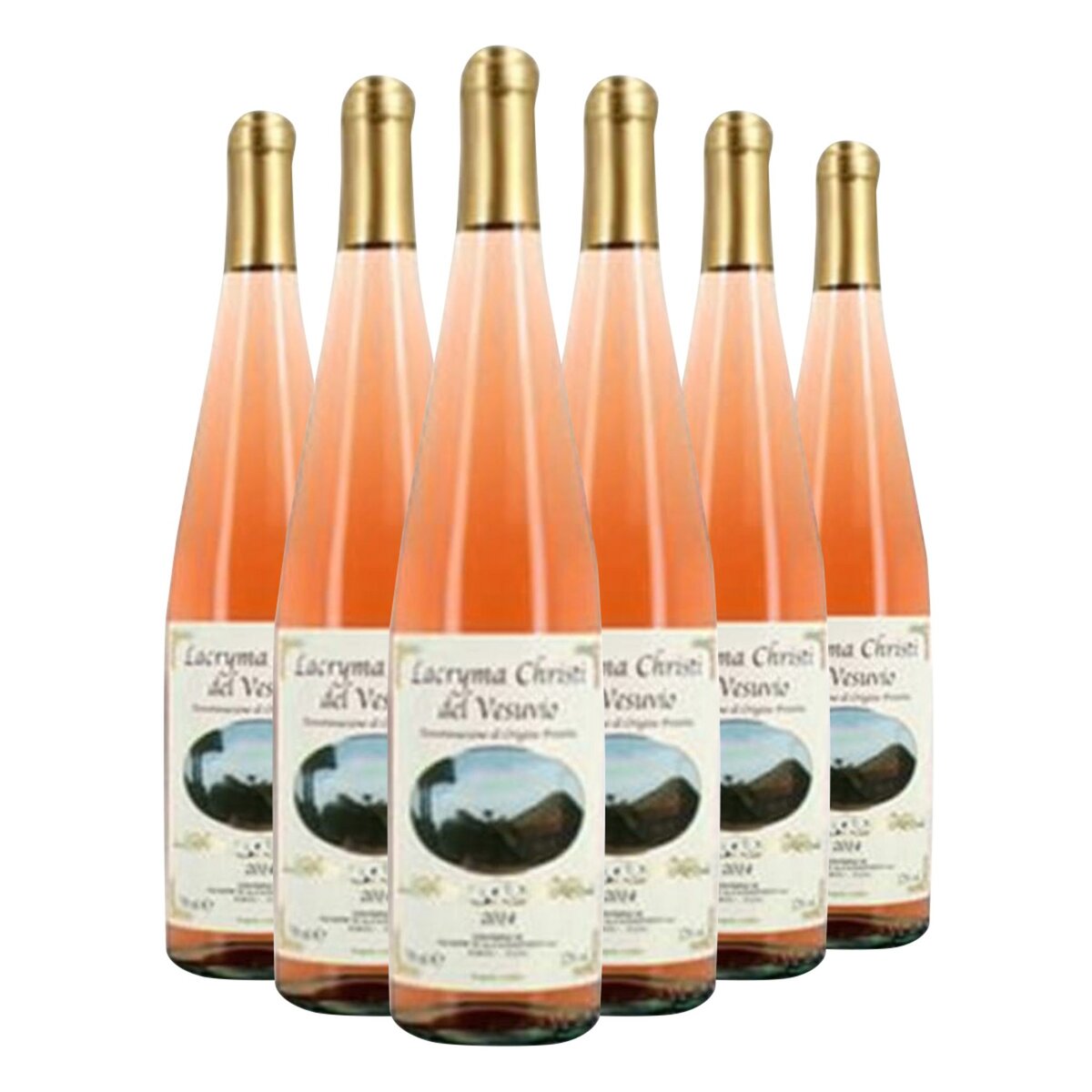 Lot de 6 bouteilles Vesuvio Scala Italie Lacrima Cristi Rosé 2015