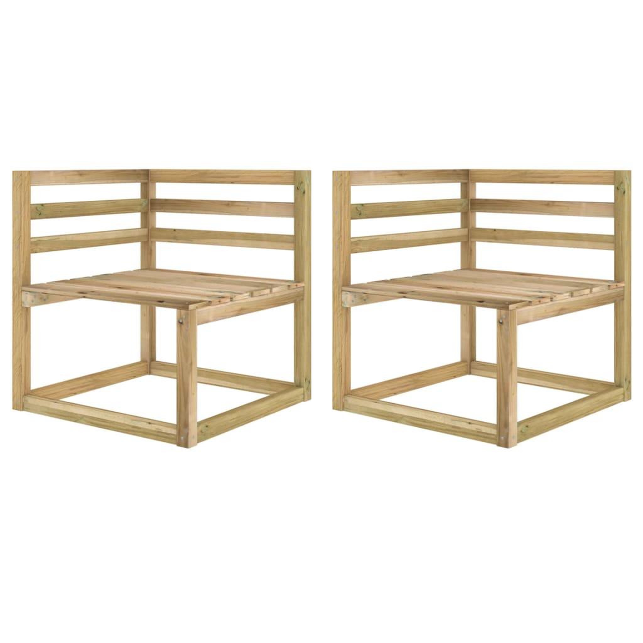 Voir la diapositive 1 : VIDAXL Canapes d'angle palette de jardin 2 pcs Pin impregne de vert