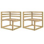 Voir la diapositive 1 : VIDAXL Canapes d'angle palette de jardin 2 pcs Pin impregne de vert