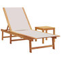 Voir la diapositive 2 : VIDAXL Chaise longue et table gris bois d'acacia solide et textilene