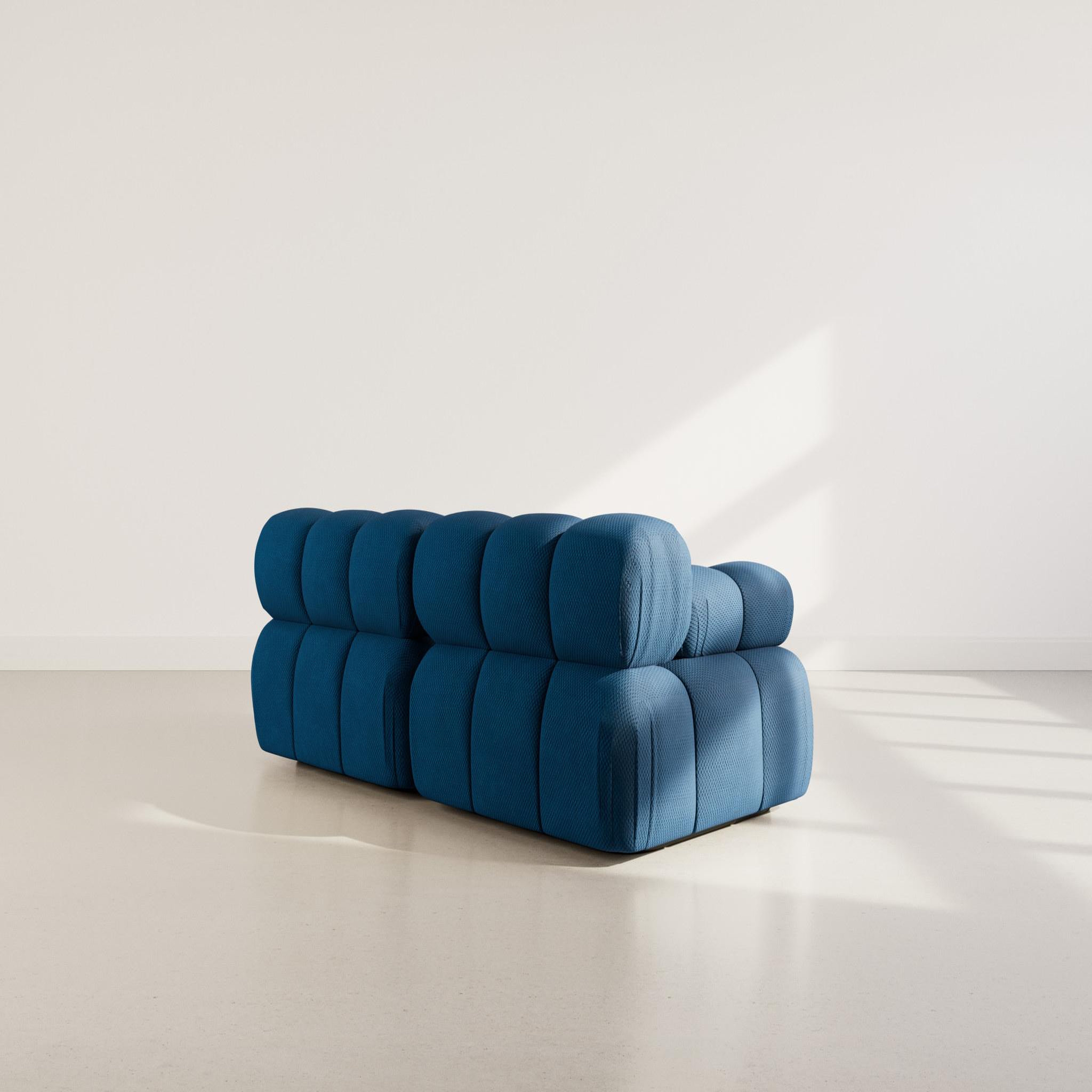 Voir la diapositive 5 : LISA DESIGN Ruby - canapé droit modulable 2 places en velours texturé