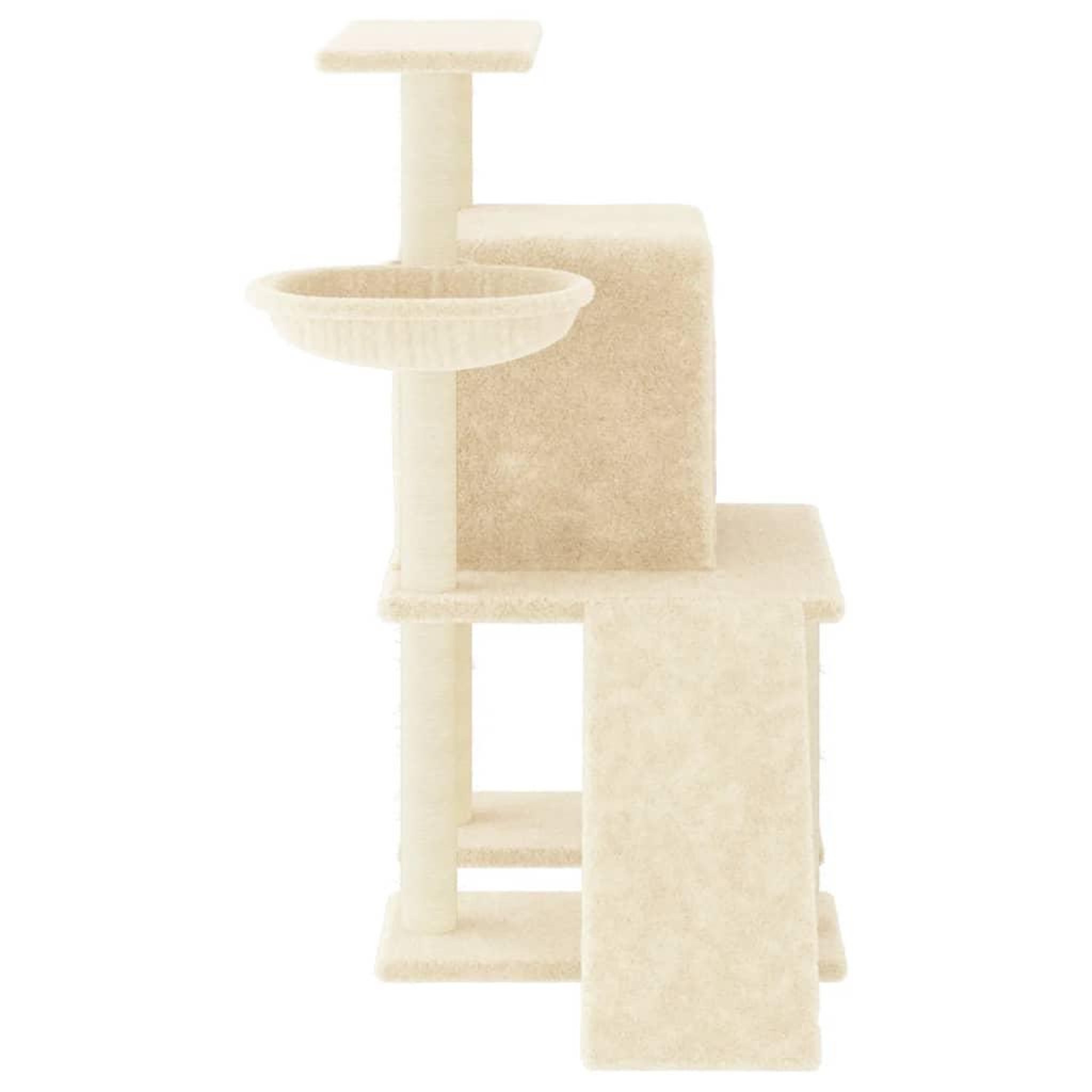 Voir la diapositive 4 : VIDAXL Arbre a chat avec griffoirs en sisal Creme 96,5 cm