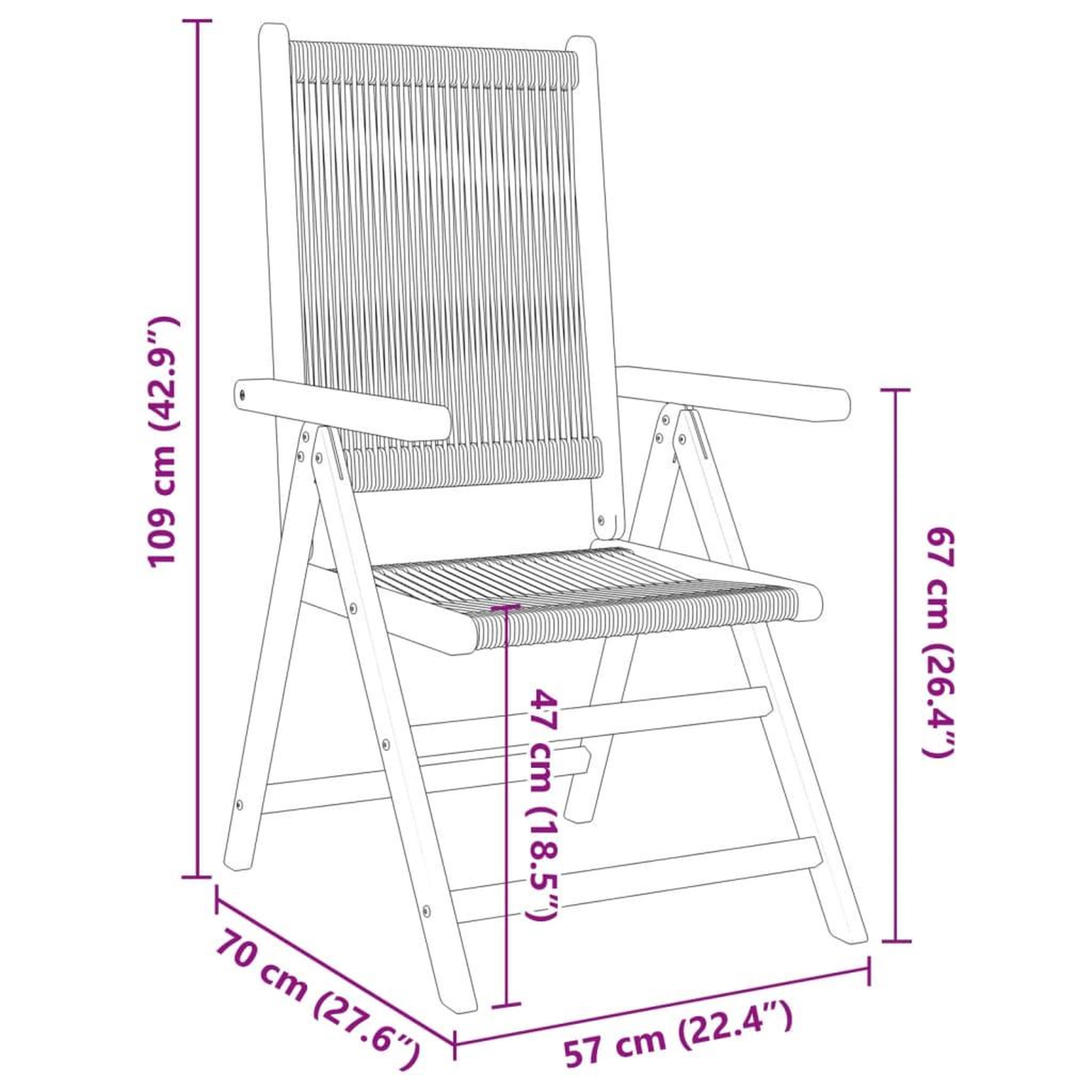 Voir la diapositive 6 : VIDAXL Chaises inclinables de jardin lot de 6 gris bois massif acacia