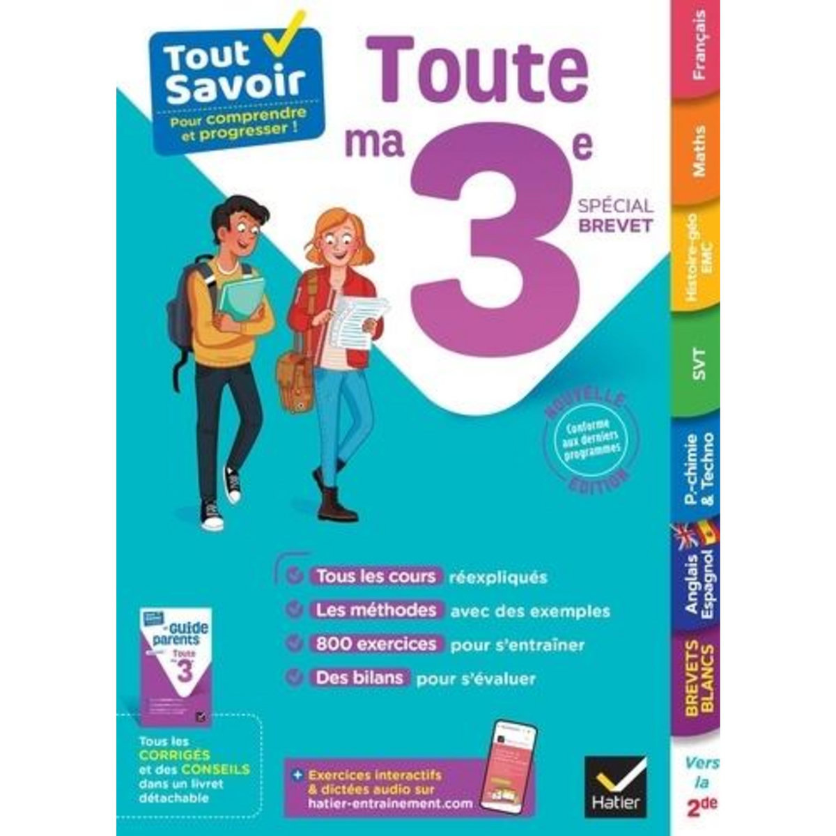 TOUTE MA 3E . SPECIAL BREVET. AVEC LE GUIDE PARENTS DETACHABLE, Plessiet Frédéric