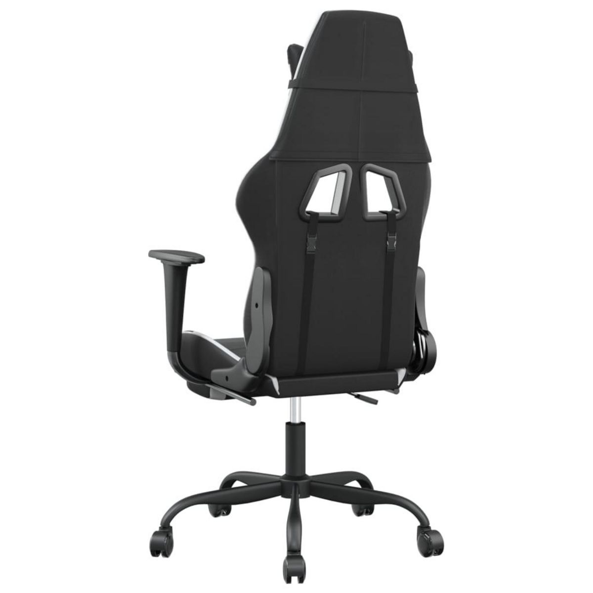 VIDAXL Chaise de jeu avec repose-pied Noir et blanc Similicuir