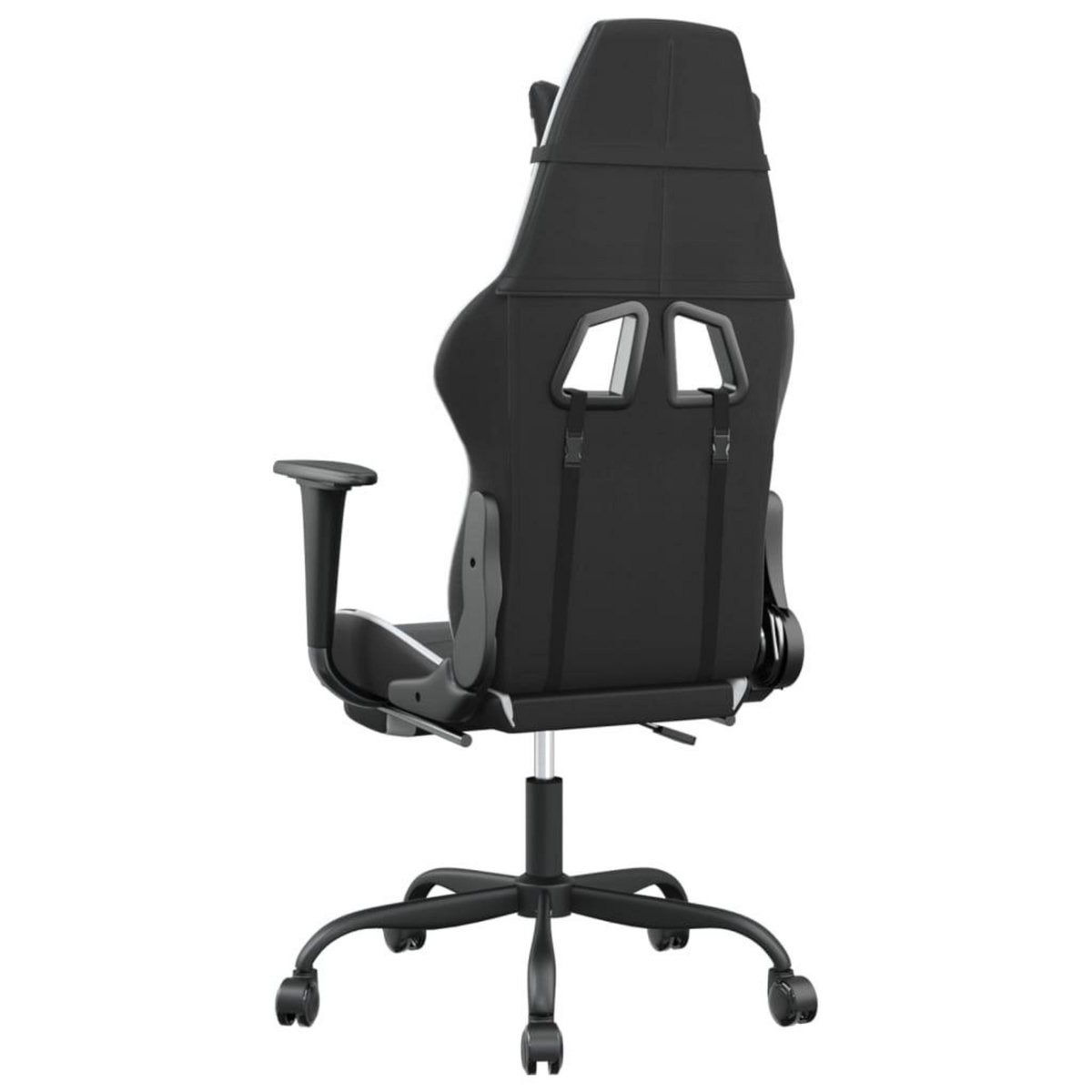 VIDAXL Chaise de jeu avec repose-pied Noir et blanc Similicuir