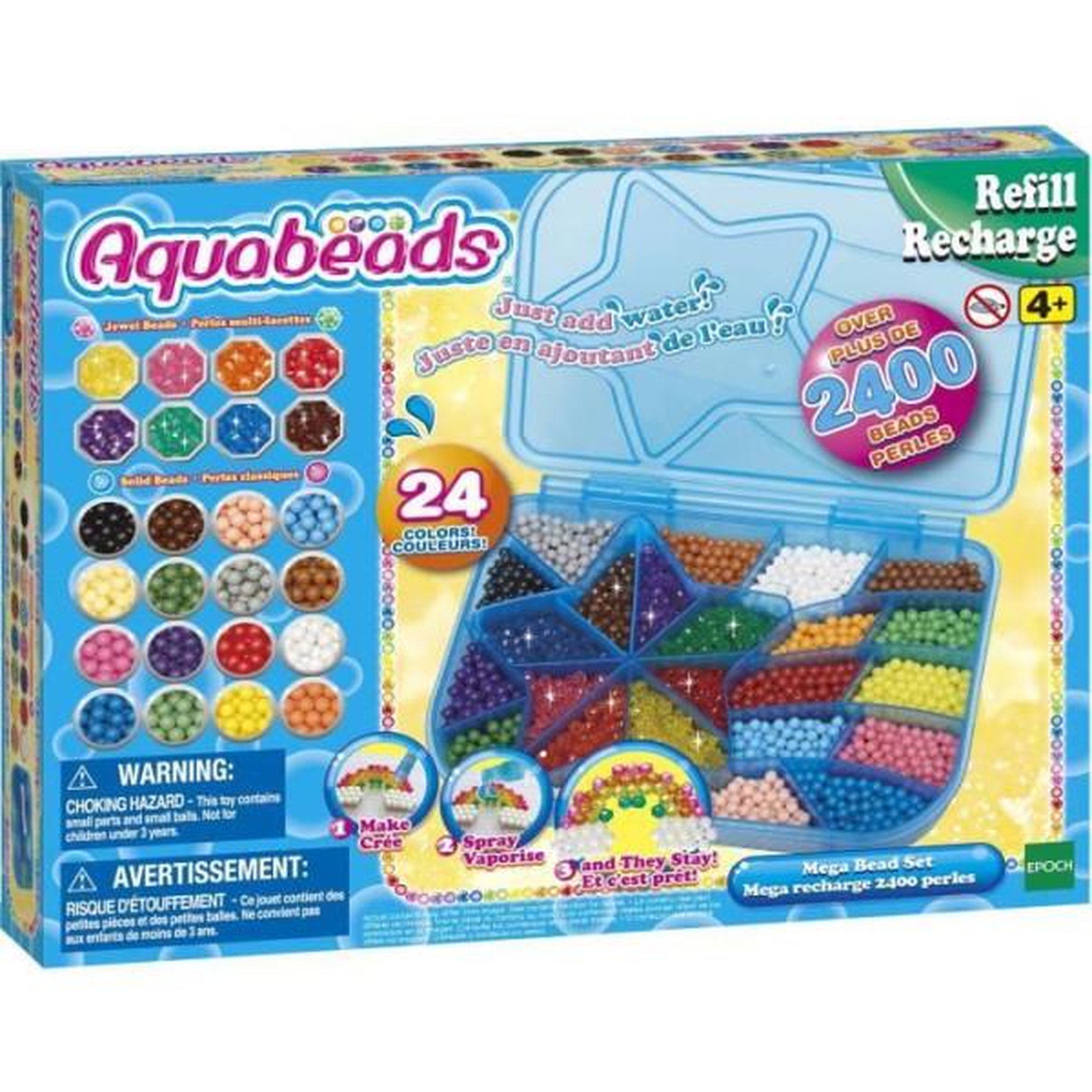 Voir la diapositive 4 : Aquabeads La méga recharge 2400 perles - aquabeads - 31502 - 24 couleurs