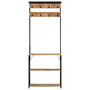 Voir la diapositive 2 : VIDAXL Porte-manteau et rangement des chaussures bois de manguier fer