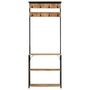 Voir la diapositive 2 : VIDAXL Porte-manteau et rangement des chaussures bois de manguier fer