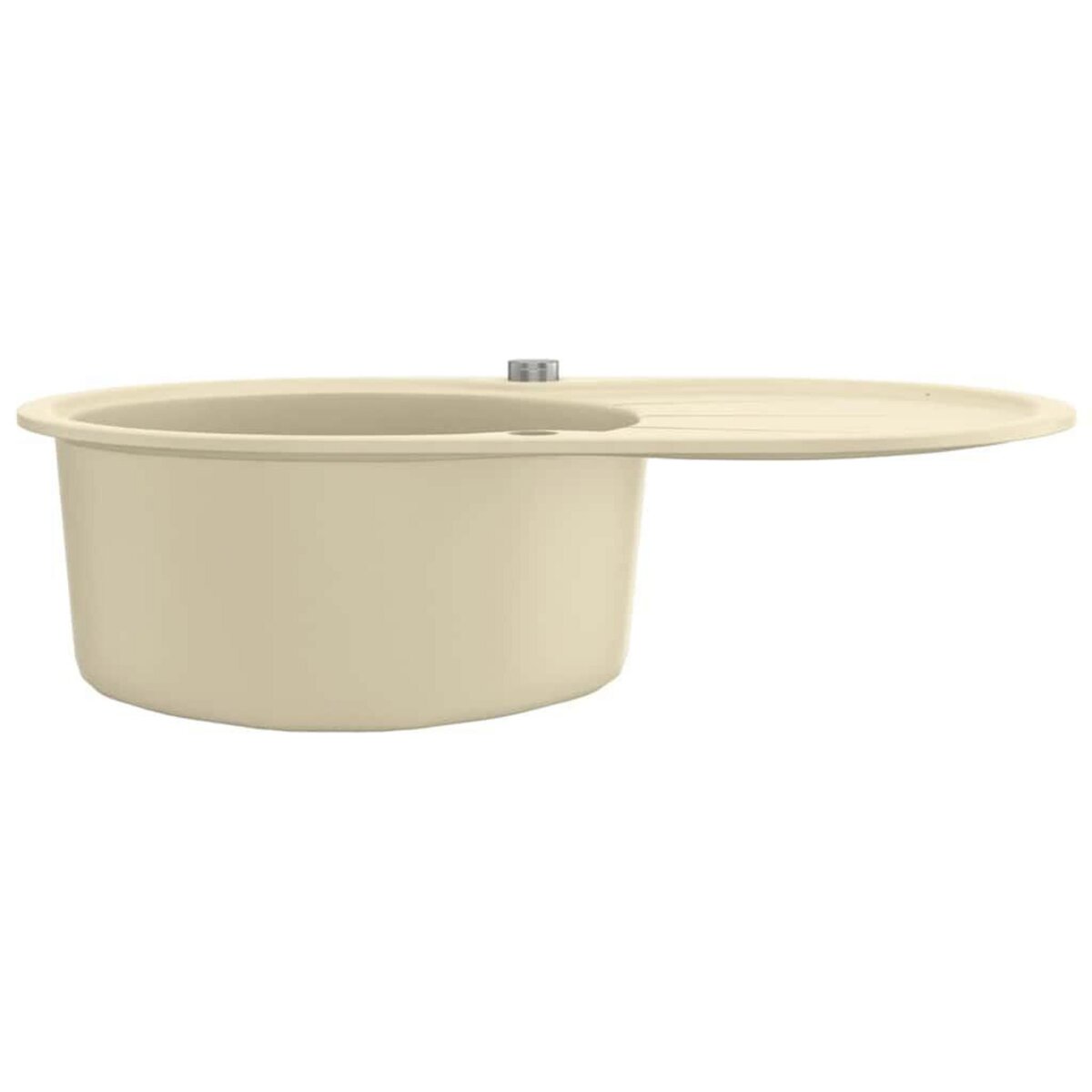 VIDAXL Evier de cuisine Granit Seul lavabo Ovale Beige