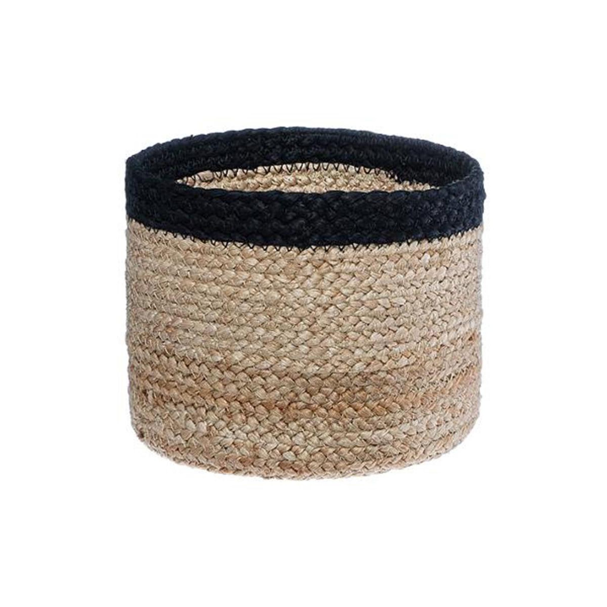 Voir la diapositive 4 : ATMOSPHERA Lot de 3 paniers  seagrass  18cm noir & naturel