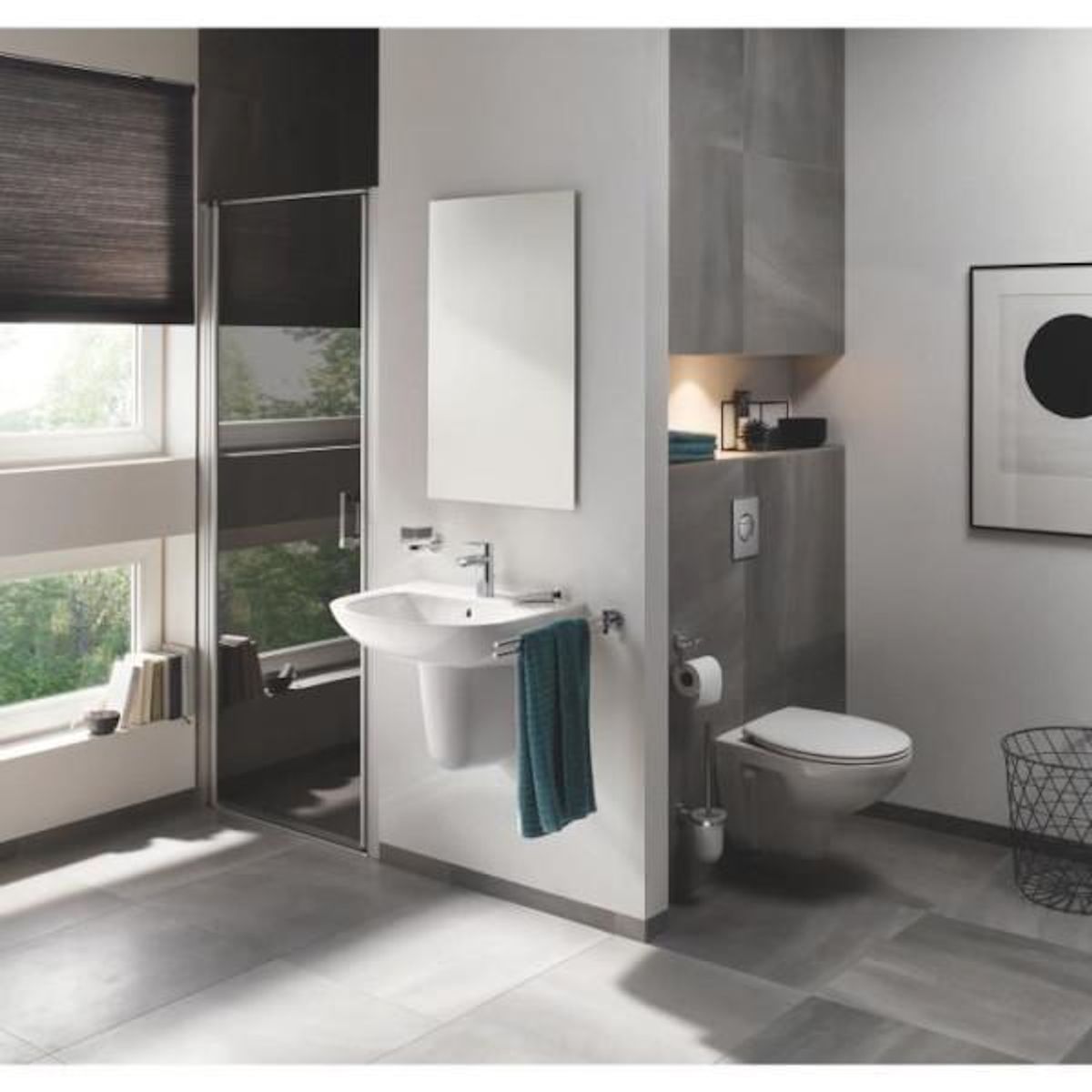 Grohe Lavabo suspendu et autoportant BAU ceramic GROHE - Largeur 60 cm - Profondeur 44 cm - Blanc