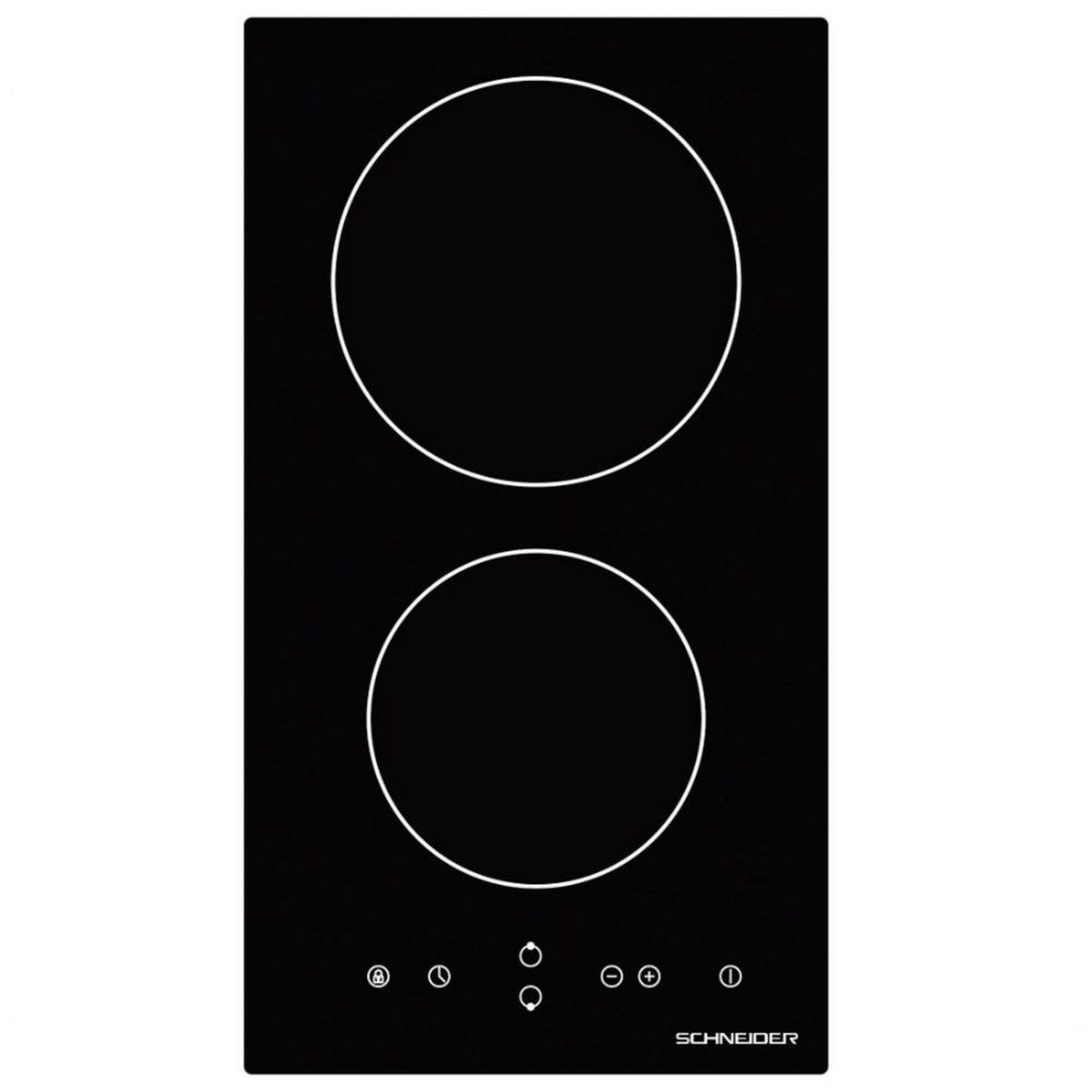 SCHNEIDER Domino vitrocéramique 30cm 2 foyers noir - SDV30S