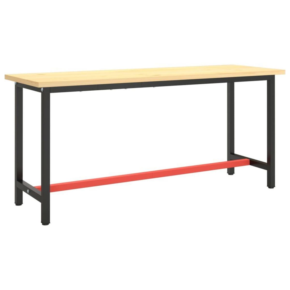 VIDAXL Cadre de banc de travail Noir et rouge mat 170x50x79 cm Metal