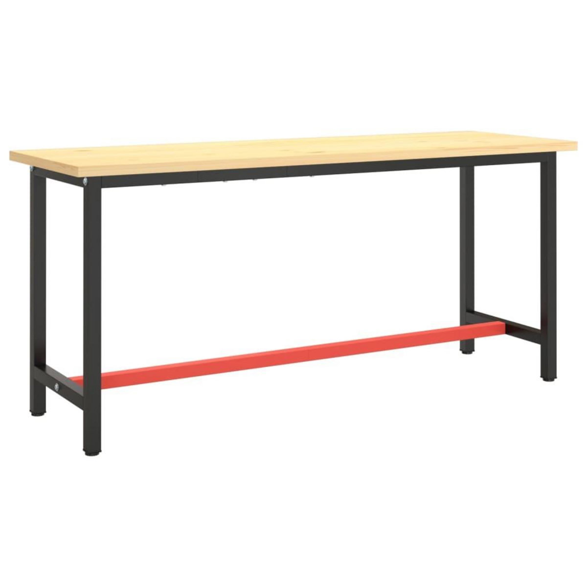 VIDAXL Cadre de banc de travail Noir et rouge mat 170x50x79 cm Metal