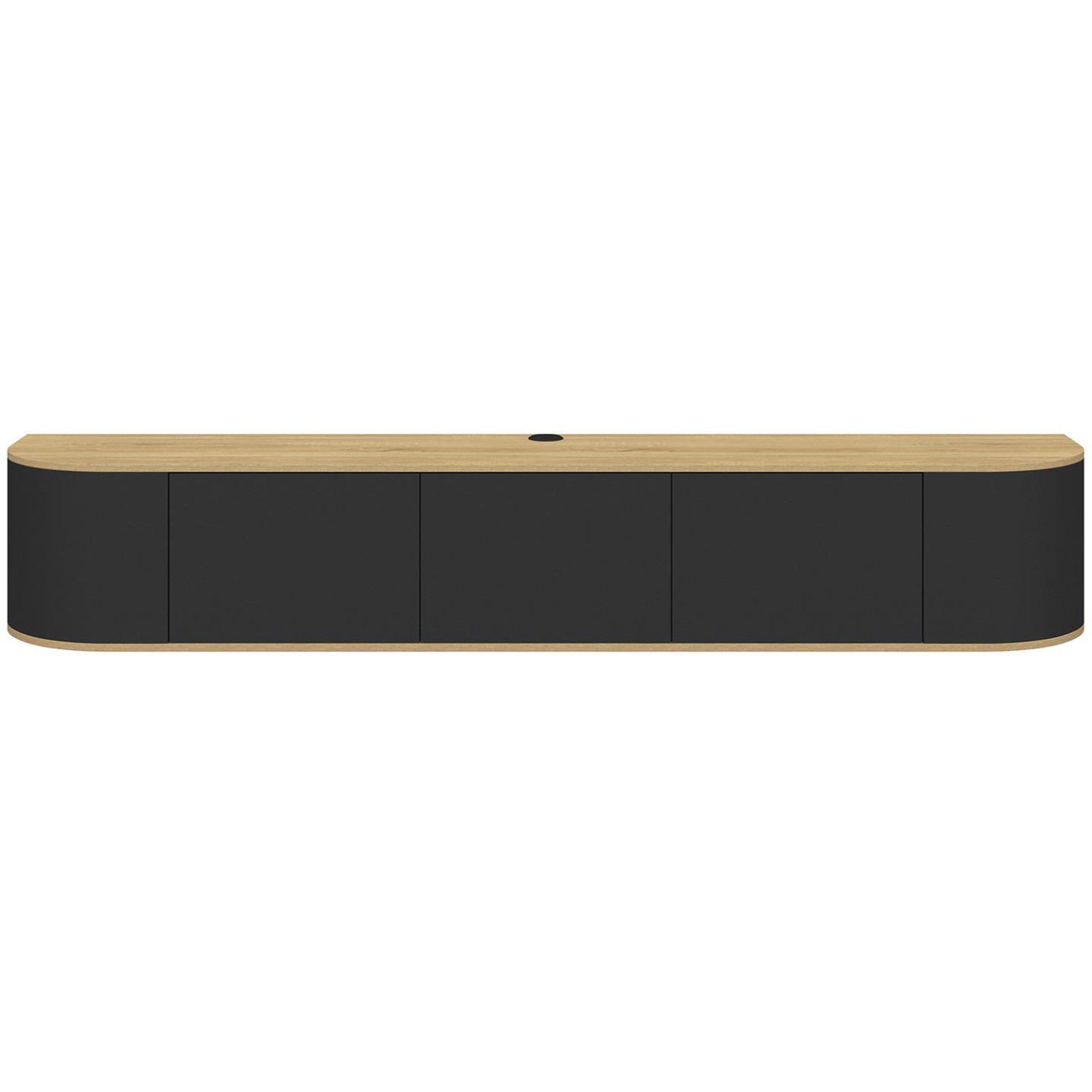 Voir la diapositive 3 : ID MARKET Meuble tv 180 cm suspendu leora 3 portes bois et noir