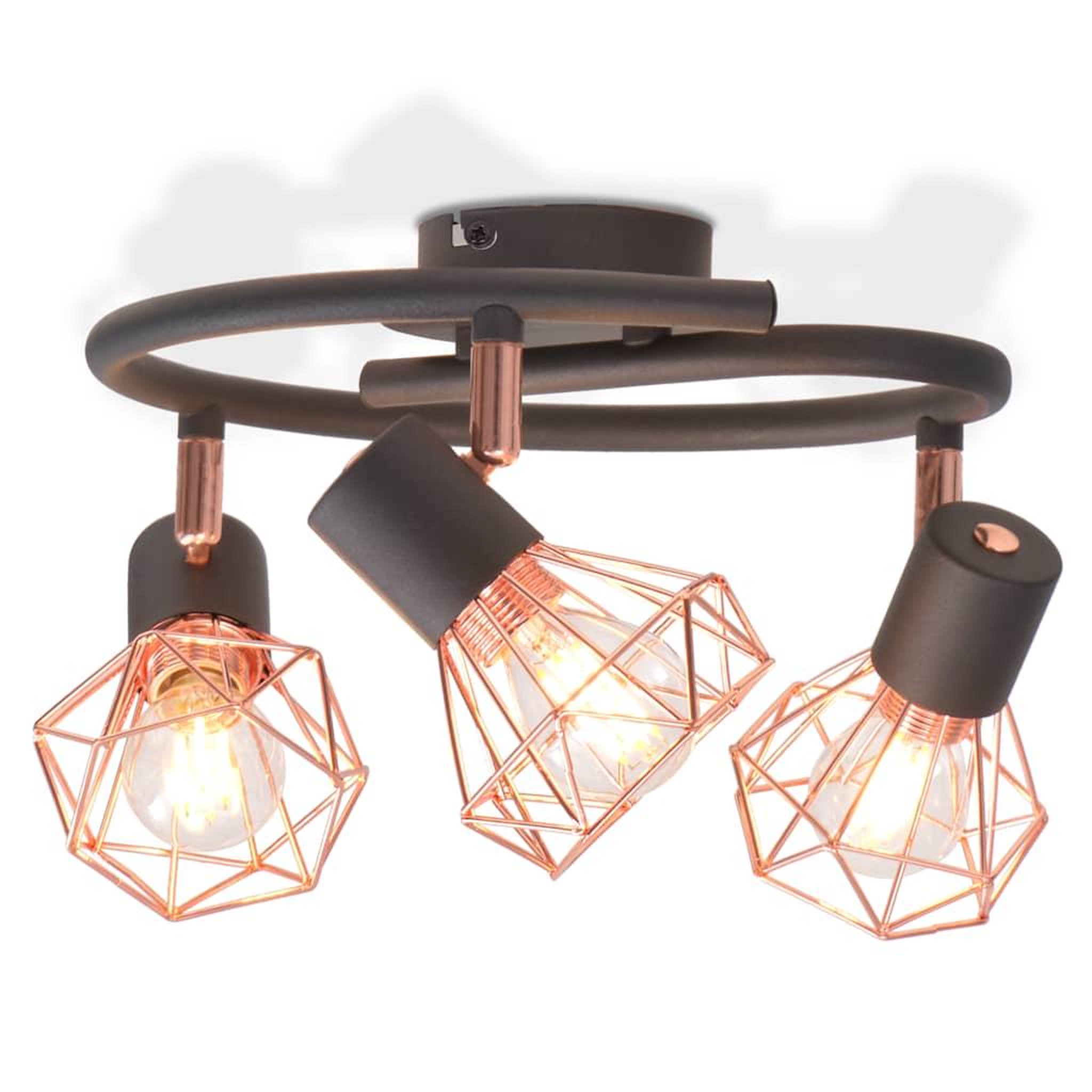 Voir la diapositive 1 : VIDAXL Plafonnier avec 3 ampoules LED a filament 12 W