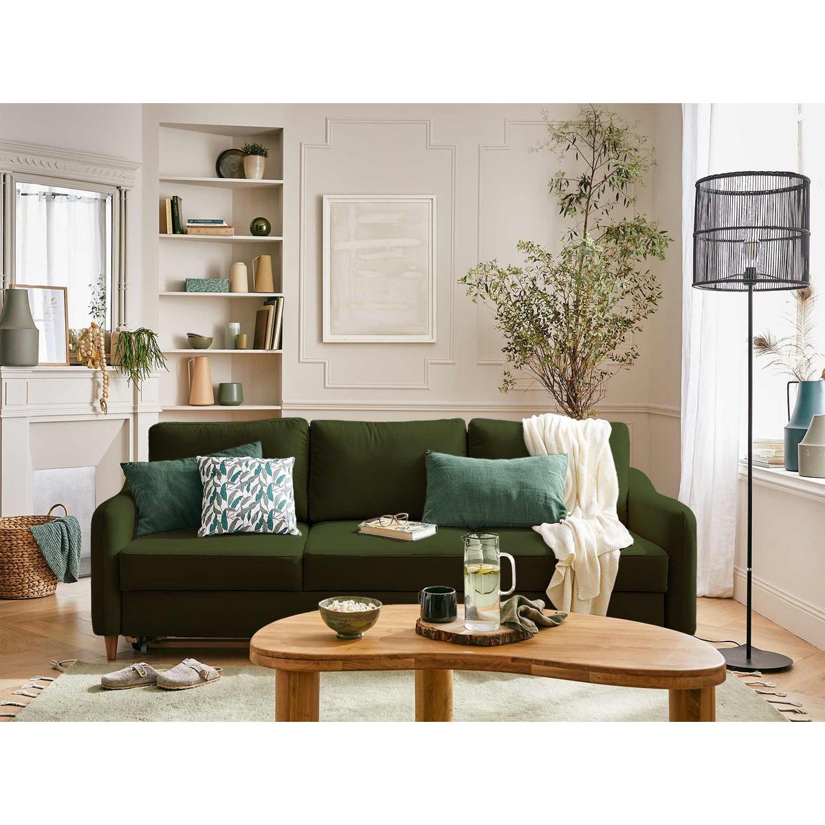 LISA DESIGN Will - canapé 3 places - convertible - en tissu