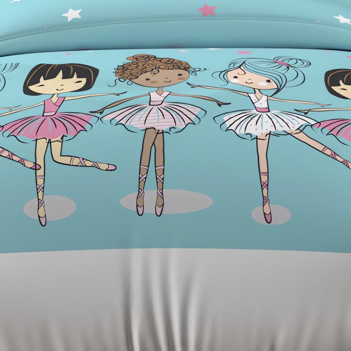 SOLEIL D'OCRE Parure housse de couette DANSEUSES, 100% coton 57 fils/cm2, par Soleil d'Ocre