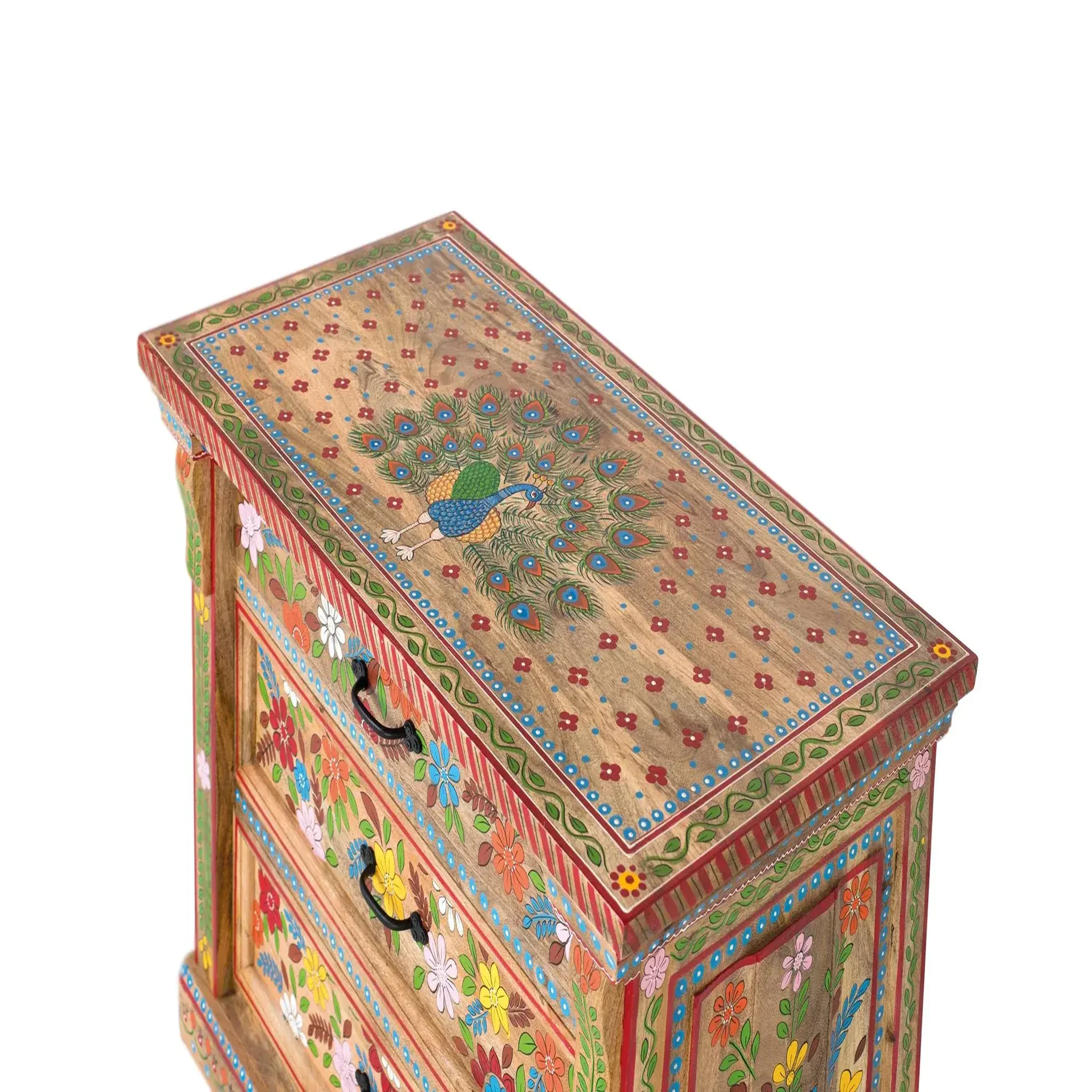 Voir la diapositive 2 : GINER Y COLOMER SL Commode en bois de manguier 92 cm style artisanal ethnique