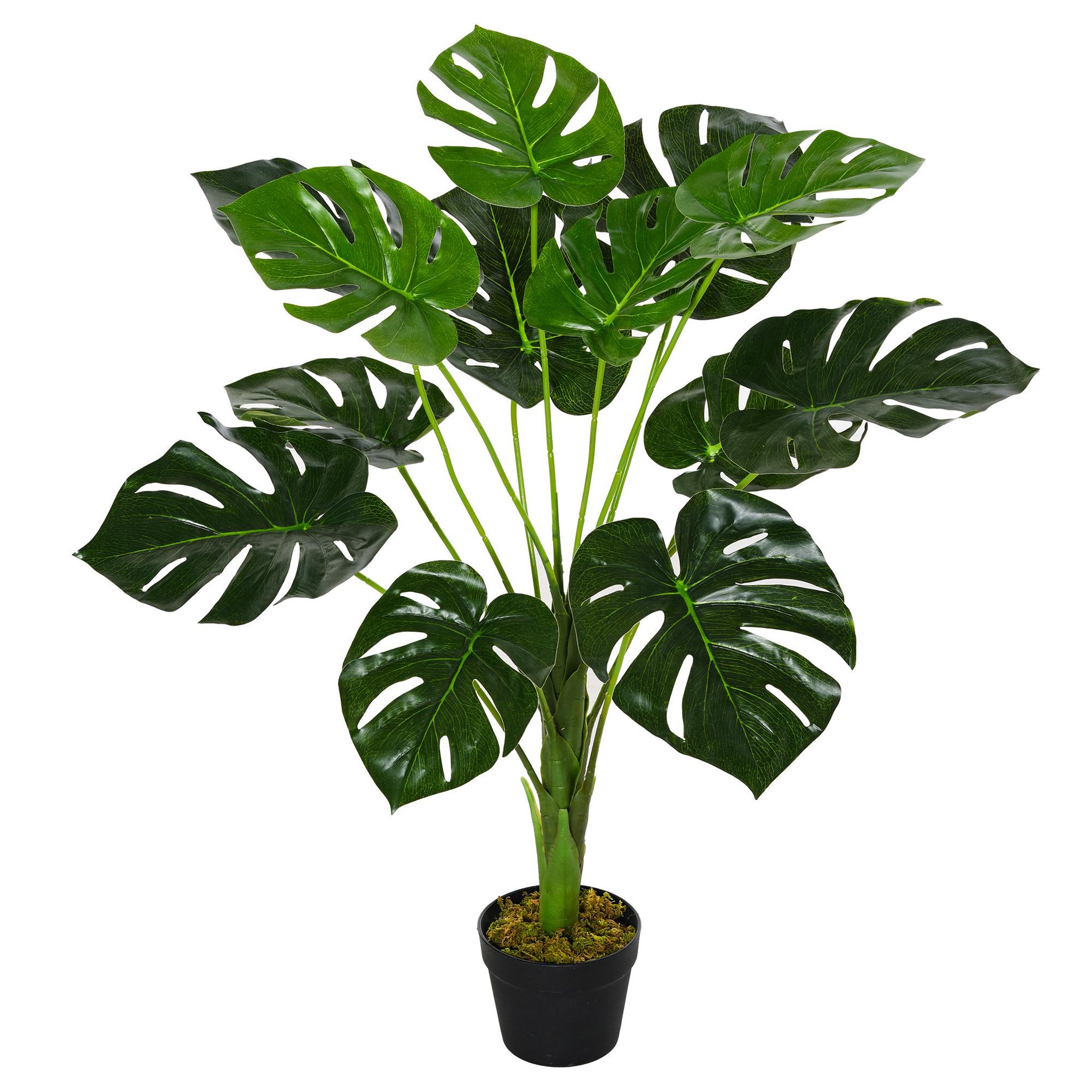 Voir la diapositive 1 : OUTSUNNY Arbre artificiel plante artificielle Monstera H. 85 cm tronc branches lichen feuilles de tortue grand réalisme pot inclus