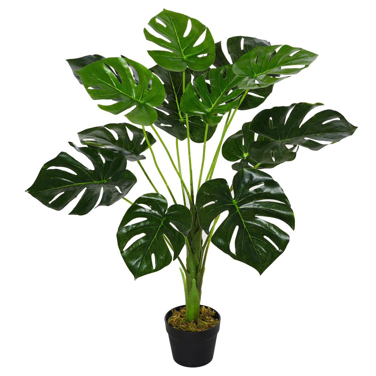 OUTSUNNY Arbre artificiel plante artificielle Monstera H. 85 cm tronc branches lichen feuilles de tortue grand réalisme pot inclus