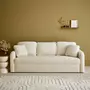 SWEEEK Canapé 3 places cosy rond. tissu bouclettes blanches. Milano. L 210 x P 85 x H 85cm