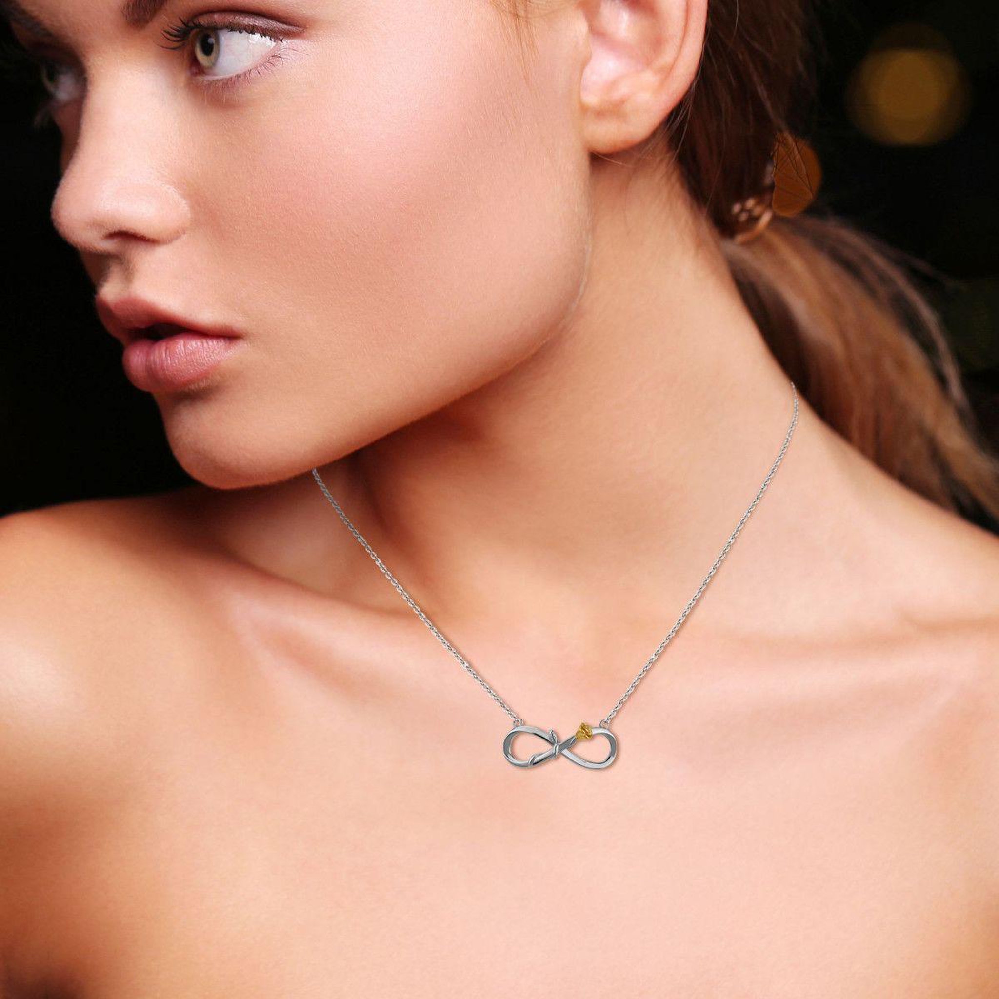 Voir la diapositive 2 : SC CRYSTAL Collier infini rose par SC Crystal