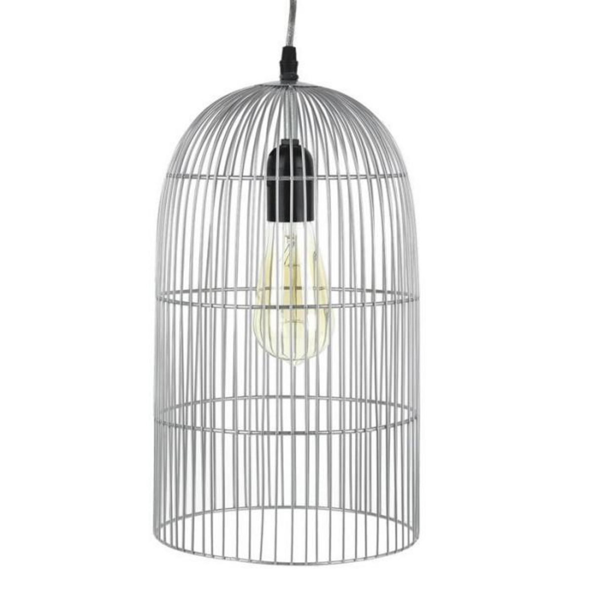 Paris Prix Lampe Suspension  Haute Cage  38cm Argent