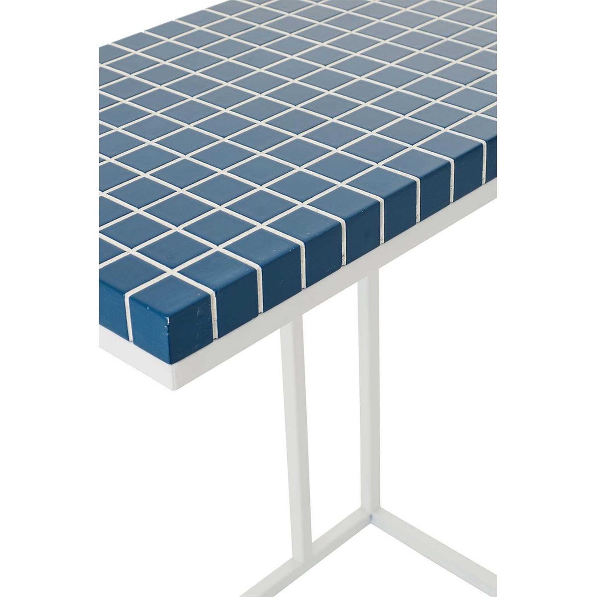 Voir la diapositive 4 : J-LINE Table d'appoint à carreaux  spia  60cm bleu & blanc