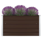 VIDAXL Jardiniere 100 x 100 x 45 cm Acier galvanise Marron