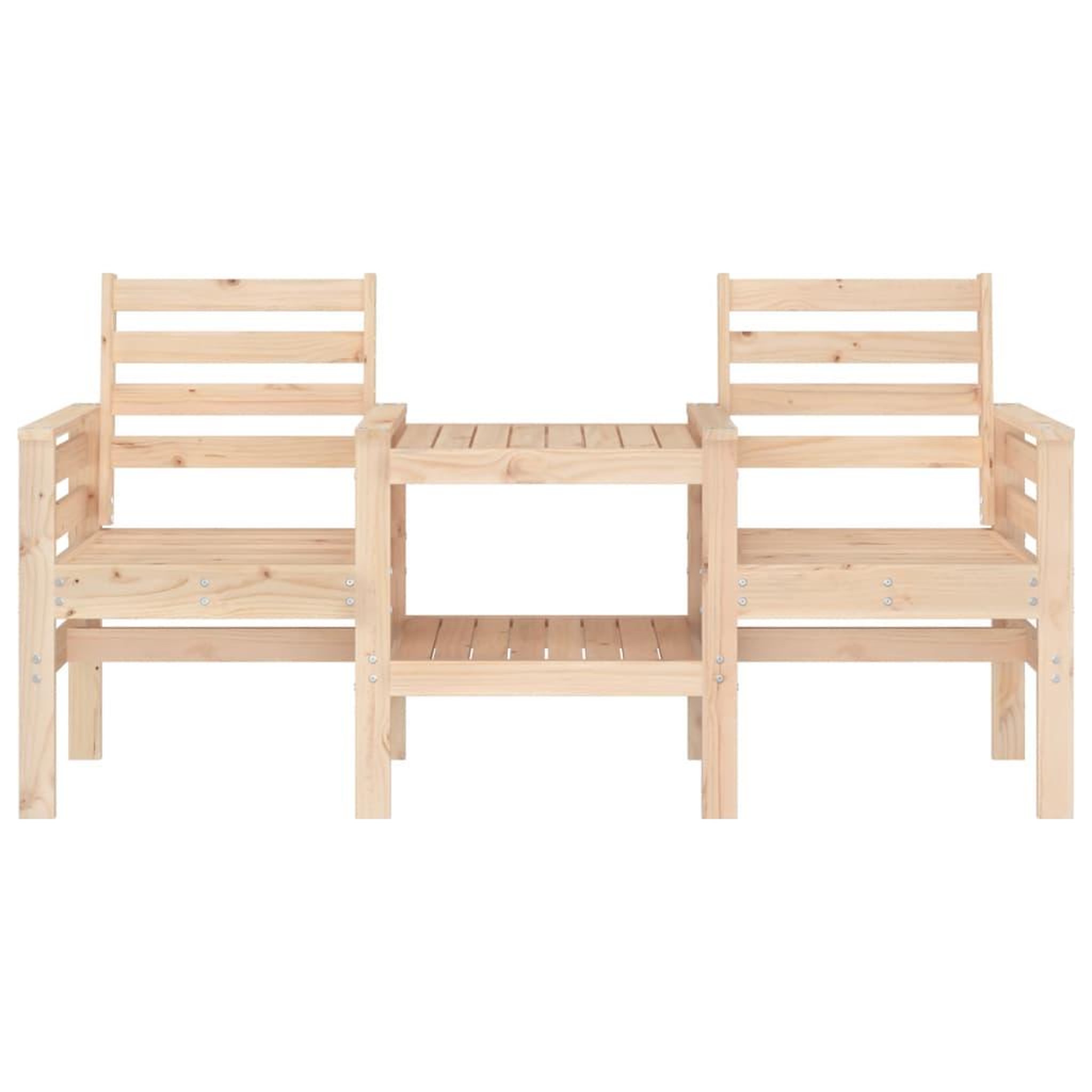 Voir la diapositive 3 : VIDAXL Banc de jardin avec table 2 places bois de pin massif