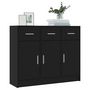 Voir la diapositive 3 : VIDAXL Buffet noir 91x28x75 cm bois d'ingenierie