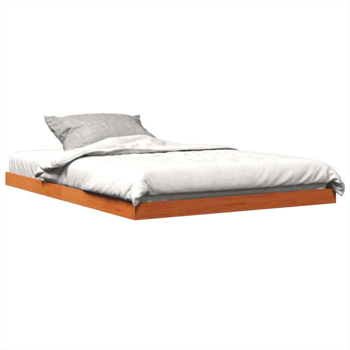 VIDAXL Cadre de lit sans matelas cire marron 140x190cm bois pin massif