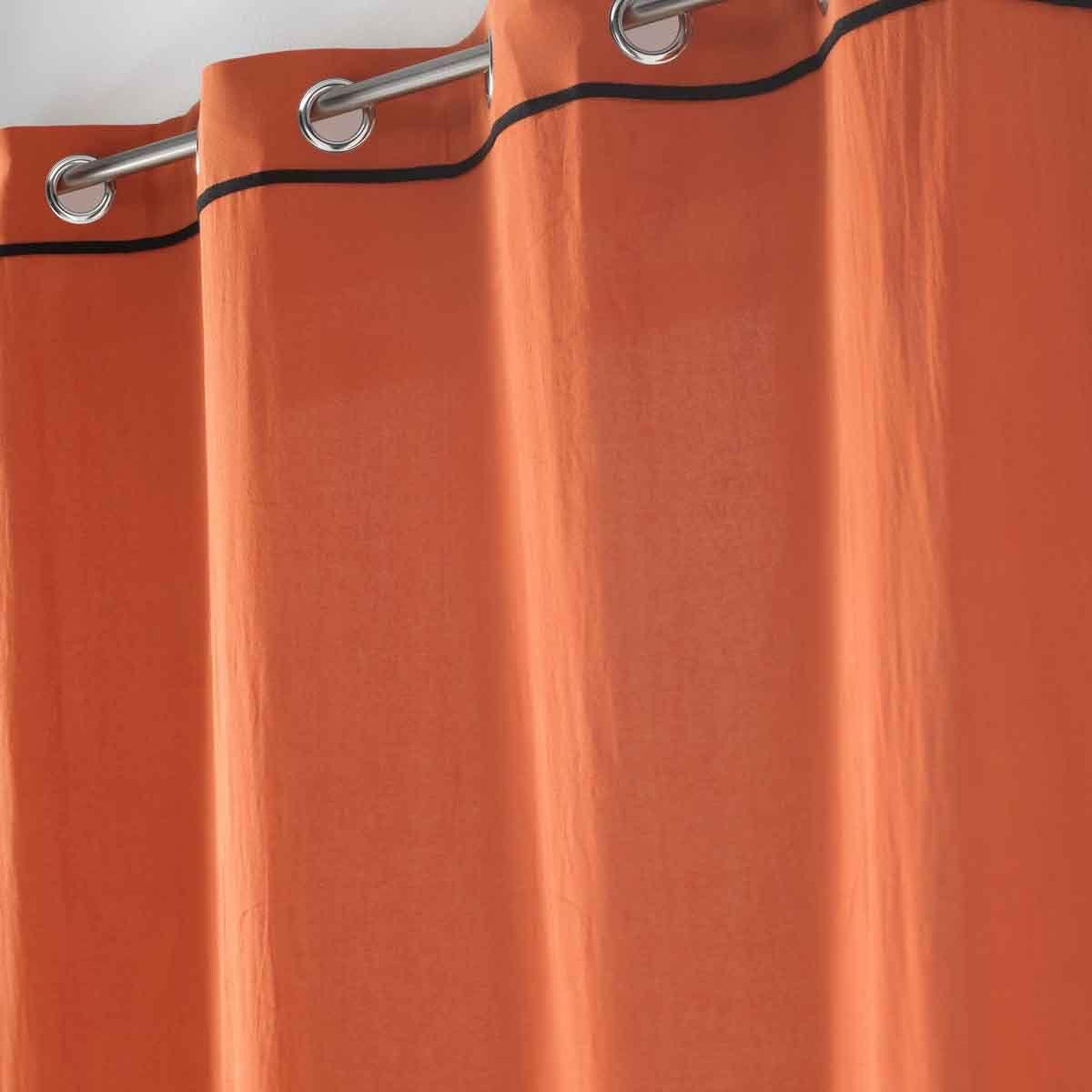 Voir la diapositive 2 : Douceur d'Intérieur Rideau à œillets  linette  135x240cm terracotta