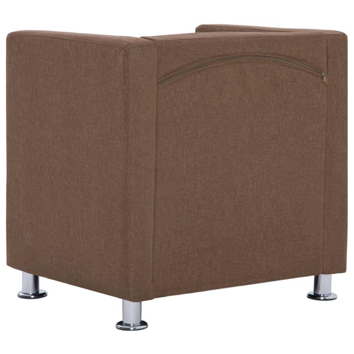 VIDAXL Fauteuil cube Marron Tissu