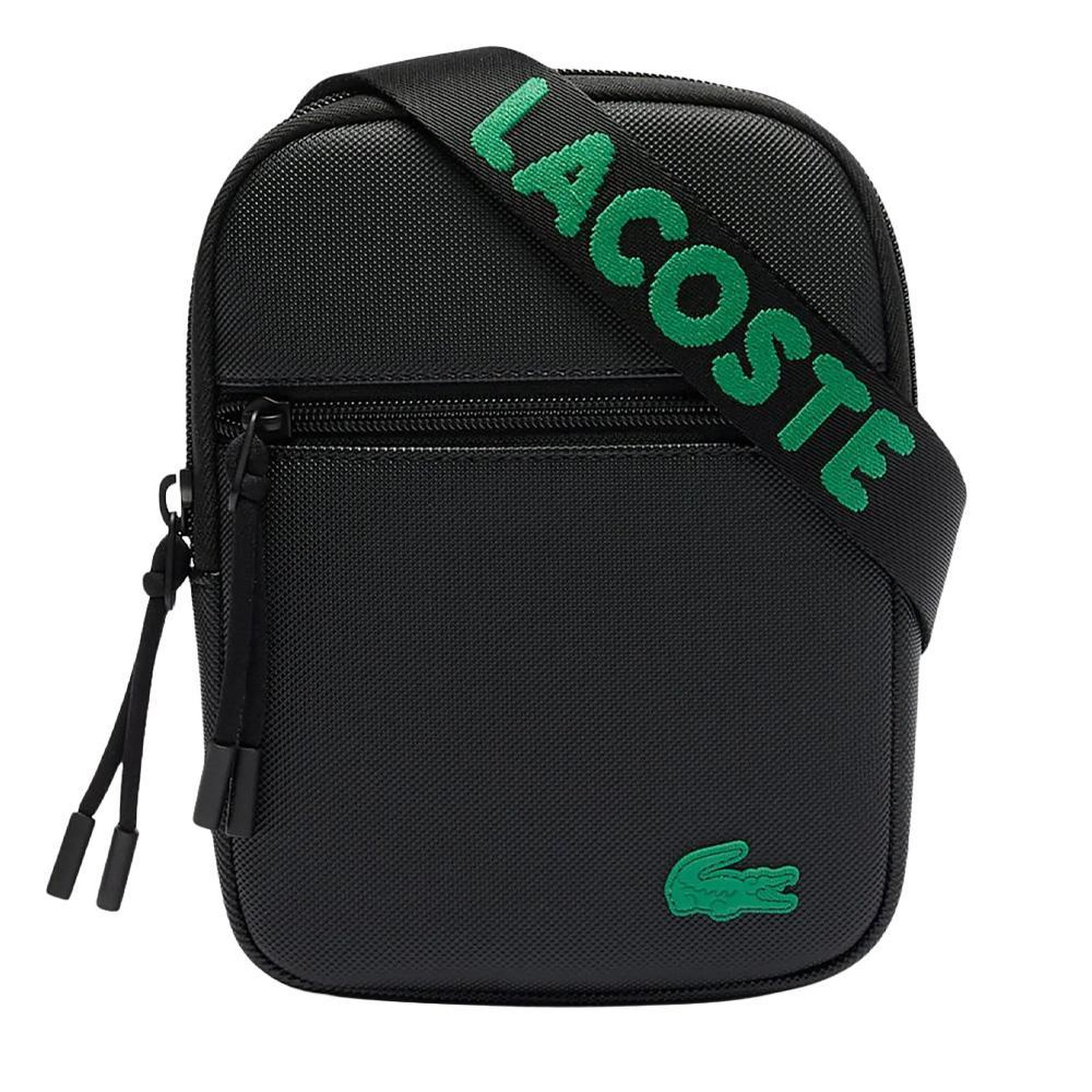 Voir la diapositive 1 : Lacoste Sacoche Noire/Vert Homme Lacoste Flat