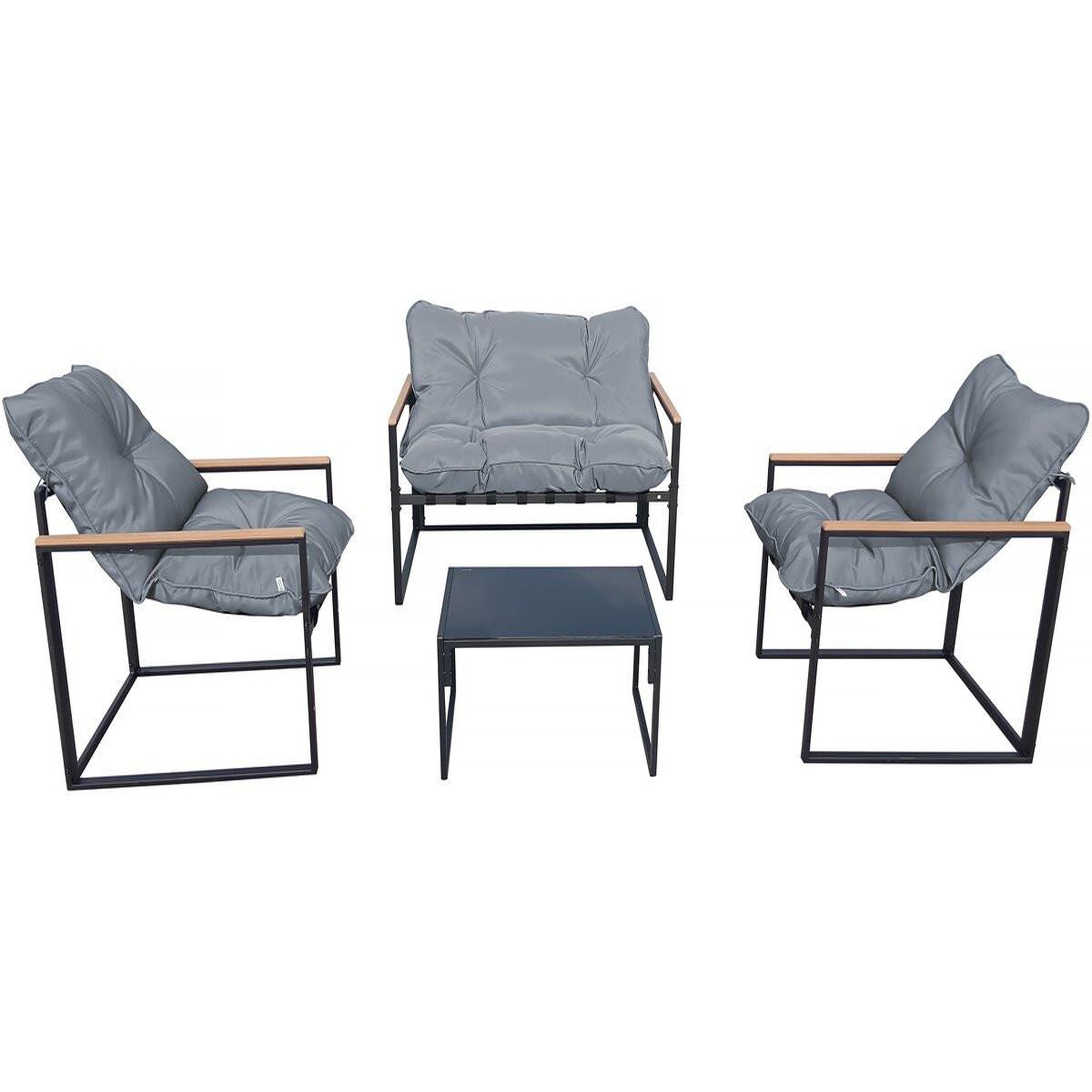 Habitat et Jardin Salon de jardin  jules  - 4 places - gris/noir