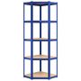 Voir la diapositive 4 : VIDAXL Etagere d'angle a 5 niveaux Bleu Acier et bois d'ingenierie