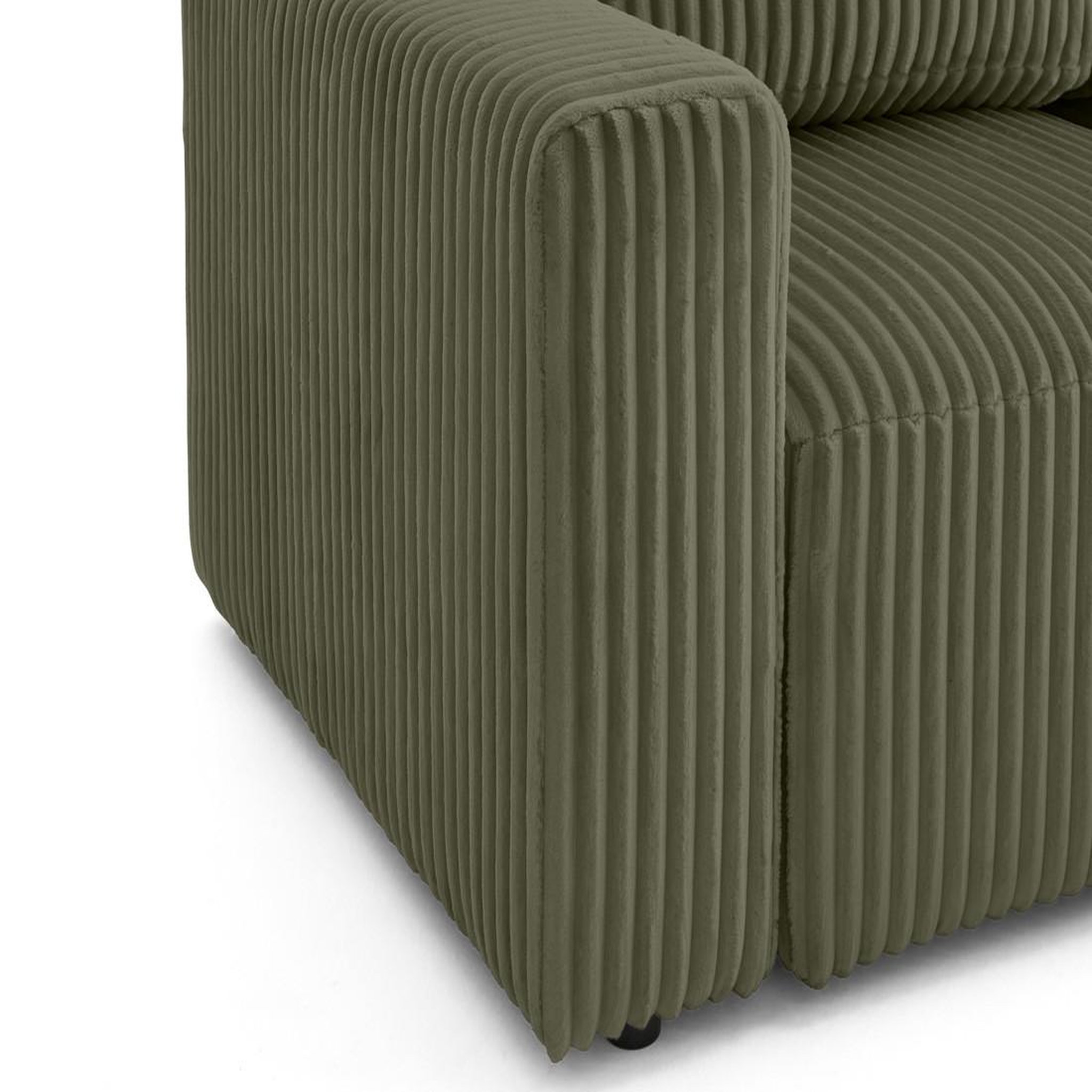 Voir la diapositive 4 : LISA DESIGN Livy - canapé d'angle réversible 4 places convertible avec coffre en velours côtelé grosses côtes