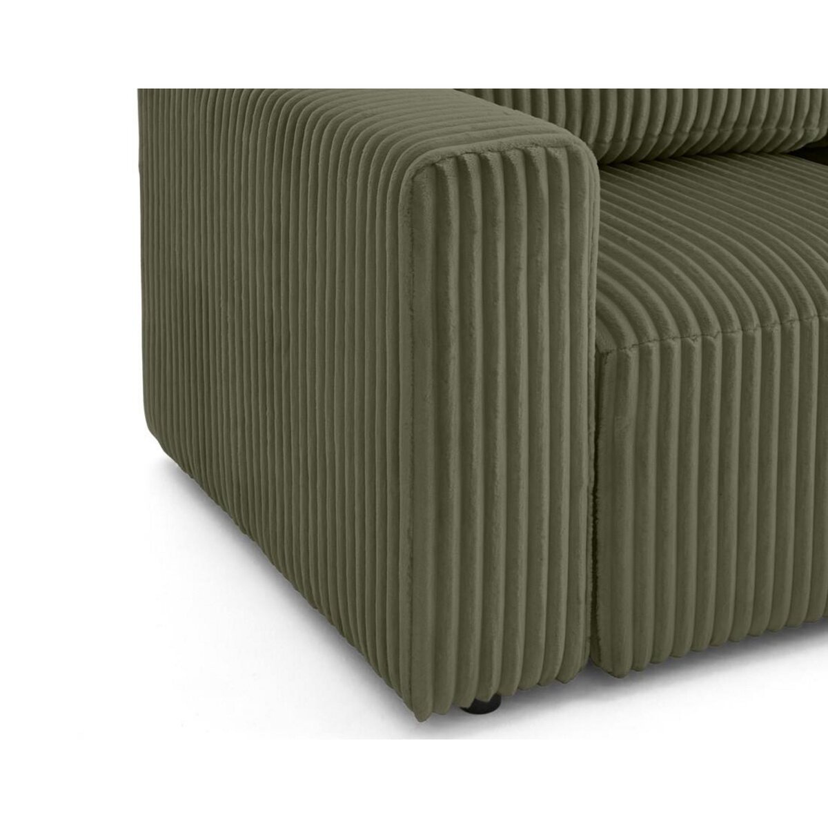 LISA DESIGN Livy - canapé d'angle réversible 4 places convertible avec coffre en velours côtelé grosses côtes