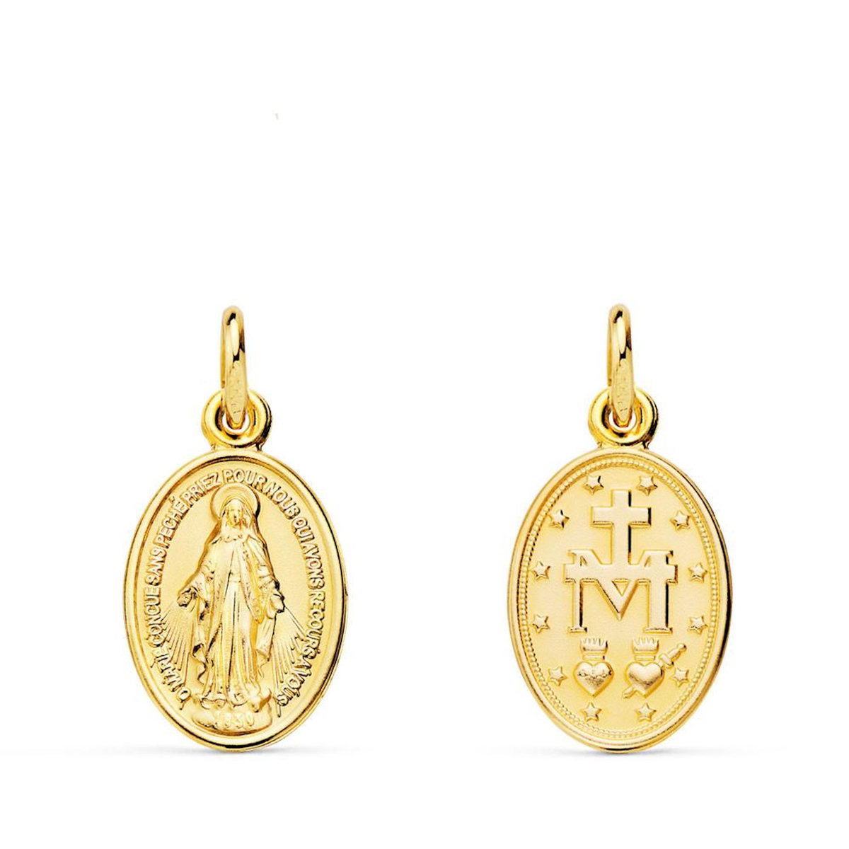 L'ATELIER D'AZUR Médaille Or 18 Carats 750 Jaune Vierge Miraculeuse - Chaîne Offerte