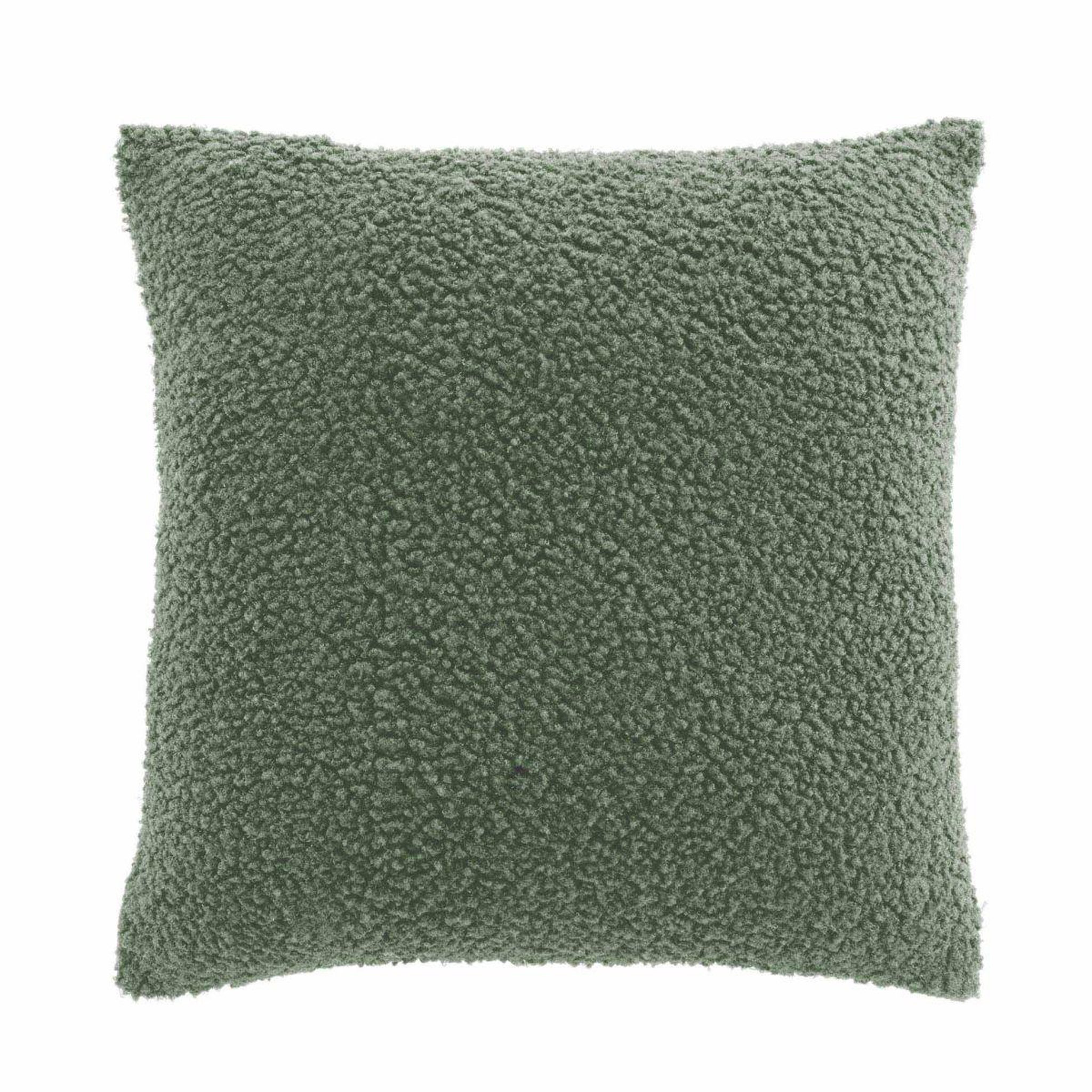 Douceur d'Intérieur Housse de coussin en tissu bouclette  woolen  40x40cm vert sauge