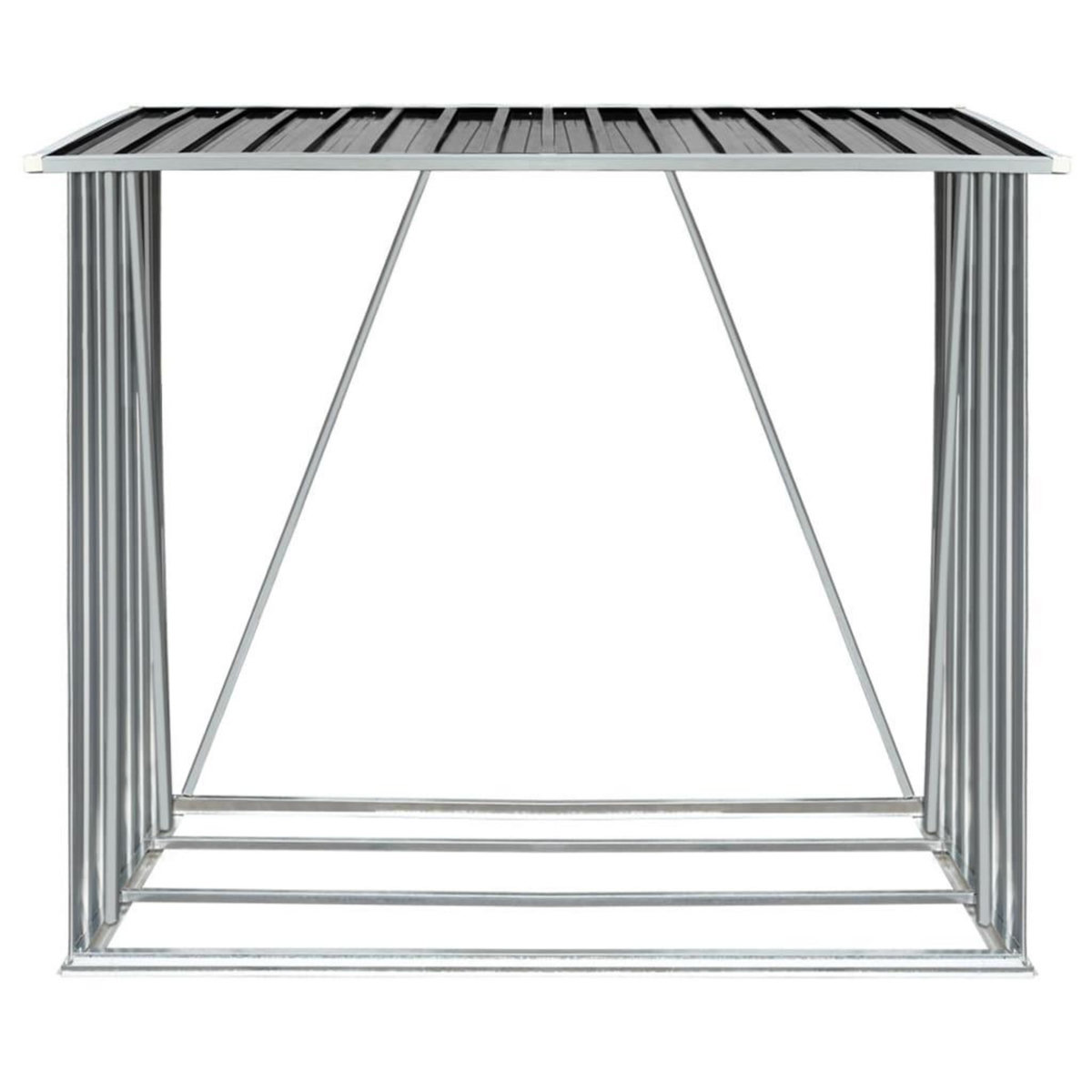 VIDAXL Abri de stockage a bois Acier galvanise 163x83x154cm Anthracite