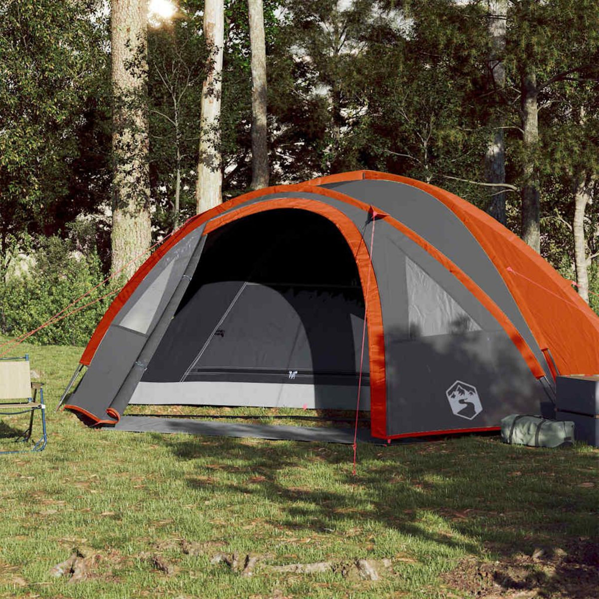VIDAXL Tente de camping a dome 4 personnes orange impermeable