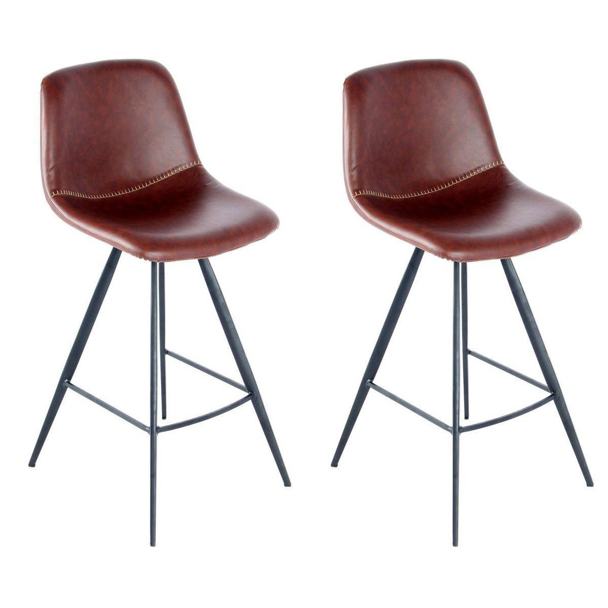 Paris Prix Lot de 2 chaises de bar  samantha  102cm marron & noir