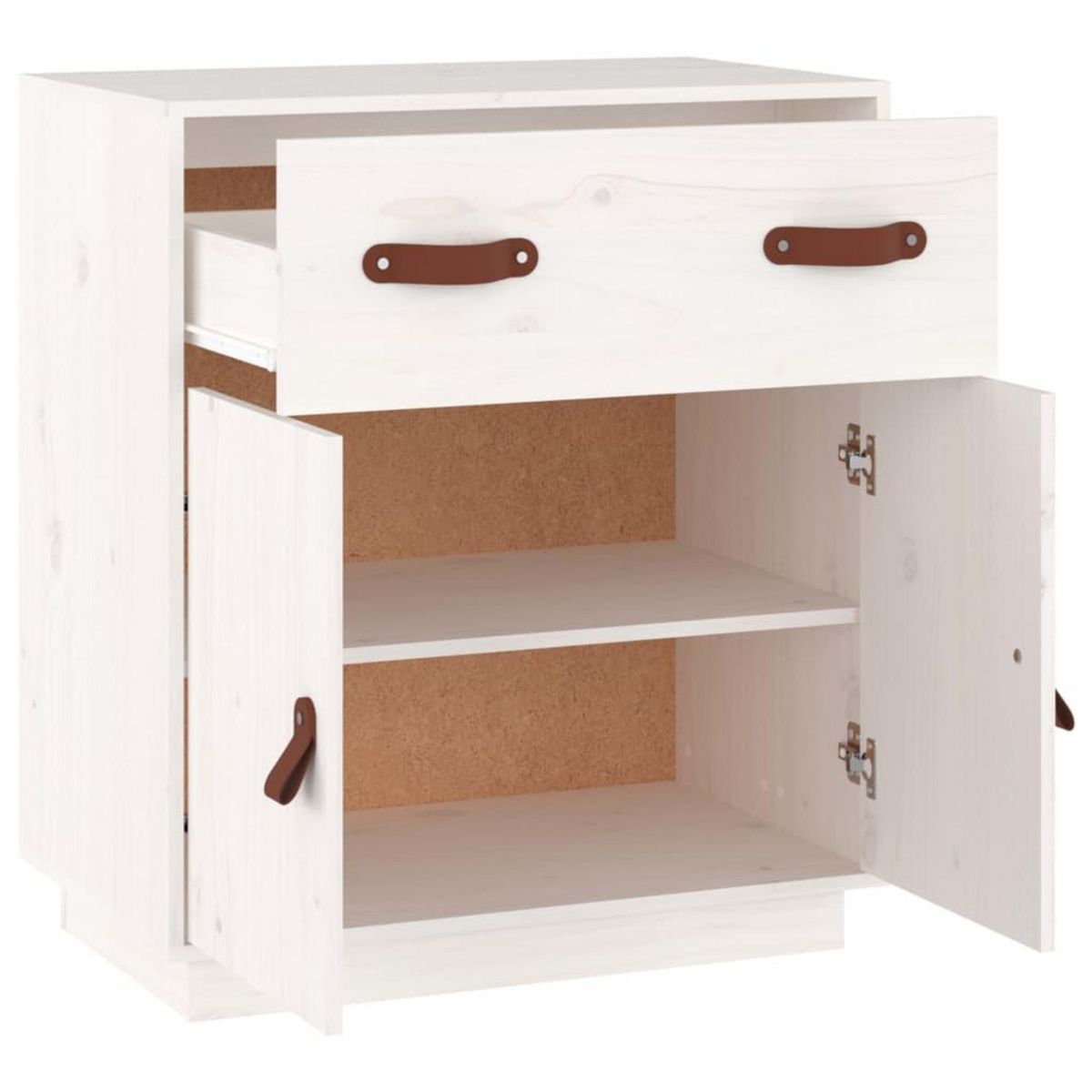 VIDAXL Buffet Blanc 65,5x40x75 cm Bois massif de pin