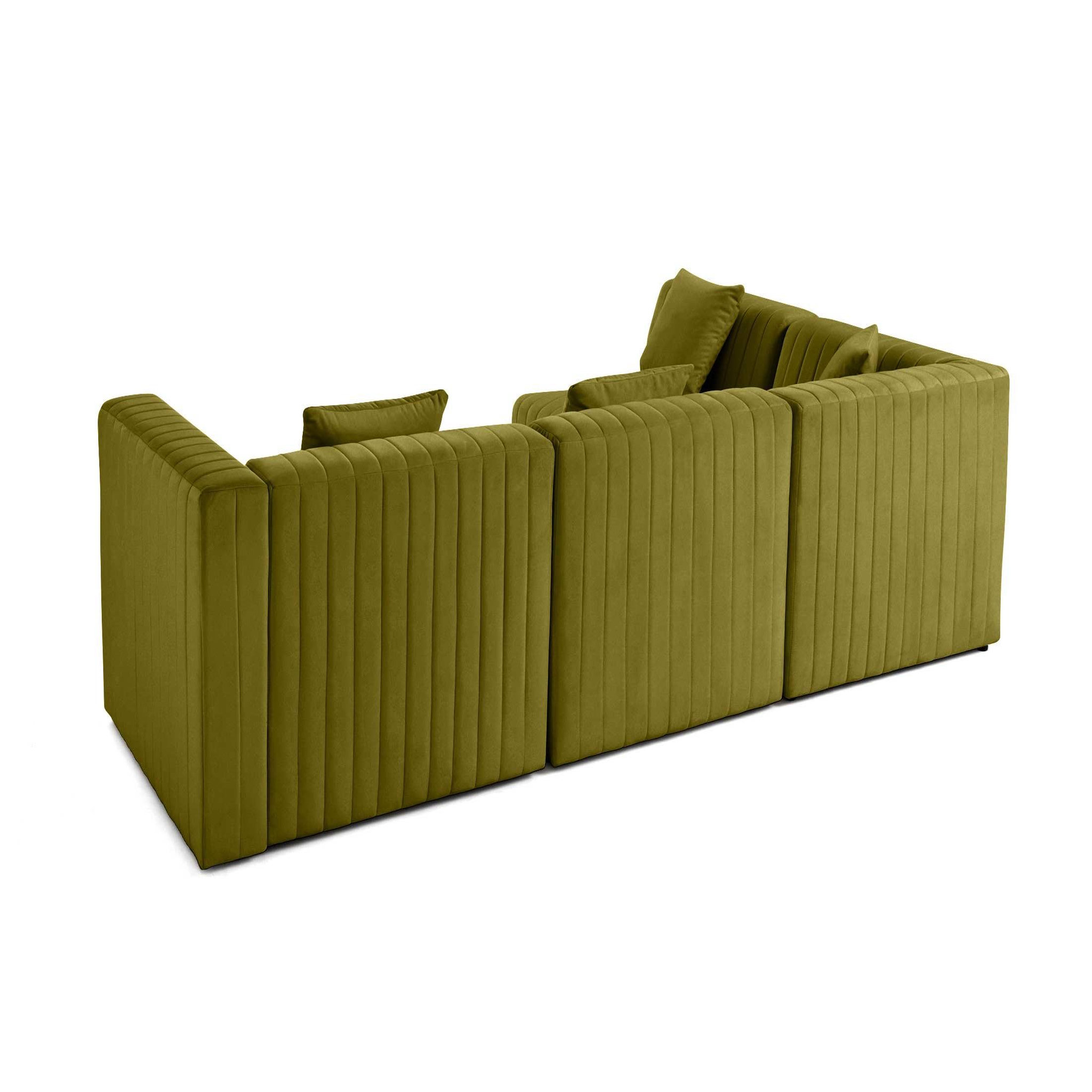 Voir la diapositive 6 : BEST MOBILIER Nova - canapé modulable d'angle gauche - 5 places - en velours