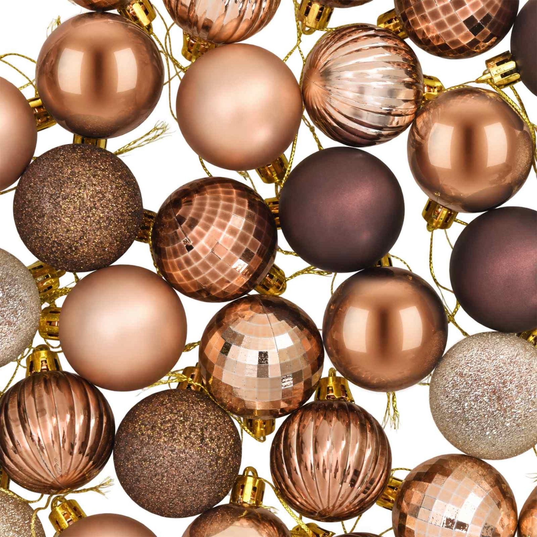 Voir la diapositive 6 : VIDAXL Ensemble de boules de Noël 100 pc Champagne et brun 4 cm